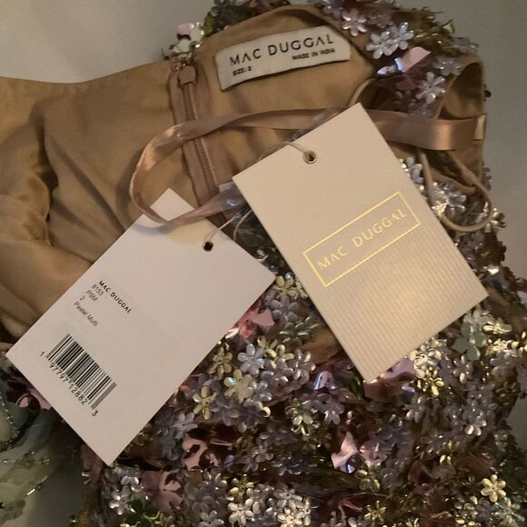 MAC DUGGAL 6153 Multicolor Sleeveless Floral Paillette Embellished Mesh Gown - Picture 15 of 15